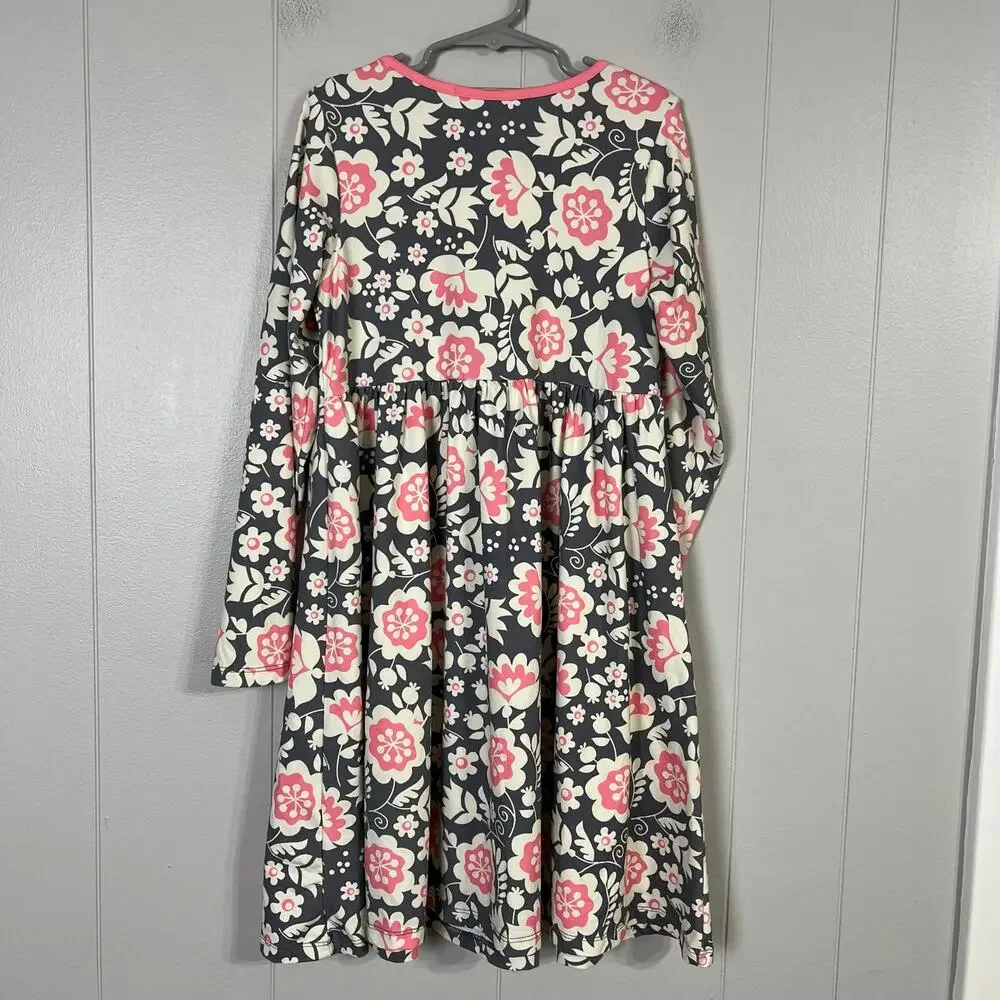 Millie Loves Lily Girls Size 10 Dress Gray Pink Long Sleeve Stretch